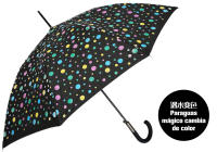 J.S ONDO Paraguas LARGOS Cambios De Color con Lluvia, PARAGUA MAGICOS 60cm Cerrado Mujer HOMBRE, Paraguas Automático, 8 Varillas Resistente Al Viento, estampado del LUNARES - details 0