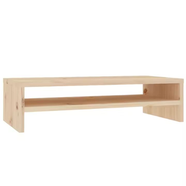 vidaXL Soporte de monitor/ TV madera maciza de pino 50x24x13 cm, Mueble de Salon, Mueble TV, Mueble TV salon, Mesa de TV, Mueble tele - 1