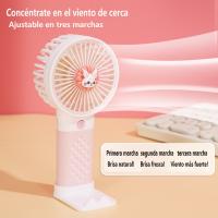 Mini Ventilador de Mano con soporte para móvil, con Batería Lition, Ventilador Personal Alimentado por USB, 3 Velocidades,Ventilador de Bolsillo Silencioso, Ventilador de mano ,Viento fuerte, aplicable para exteriores, escuela, trabajo, camping, enfriamie - details 2