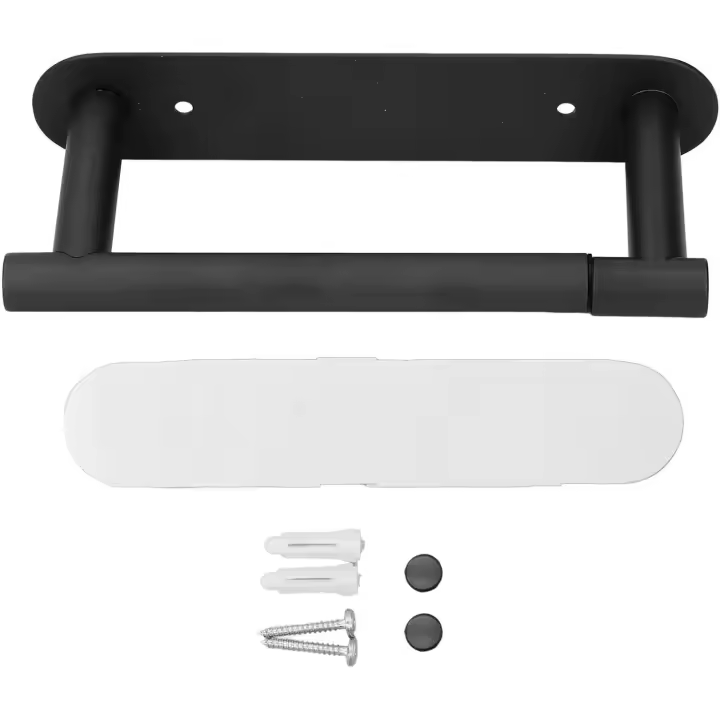 Soporte para papel higiénico, soporte multifuncional para rollo de papel higiénico de acero inoxidable 304 resistente al óxido para montaje en pared para cocina y baño (oro rosa) - 1