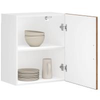 vidaXL Armario pared cocina Porto madera ingeniería blanca alto brillo en color Blanco brillante/Roble Sonoma/Roble artisan y más | almacenamiento funcional diseño moderno para baño dormitorio sala - details 8