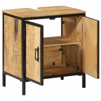 vidaXL Mueble de baño madera maciza de mango y hierro 55x35x60 cm - details 1