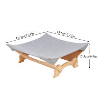 Cama Colgante Para Gatos Con Marco De Madera Cama Elevada Para Perros Pequeños Y Gatos Domésticos Interior Soporte Estable Para Dormir Muebles - details 4