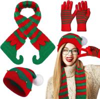 Nueva Bufanda De Navidad Con Pelota De Pelo Conjunto De Invierno Caliente Para Mujer Incluye Gorro Y Guantes Esencial Para El Frío - details 0