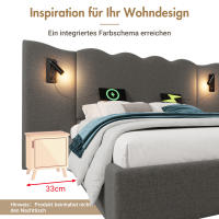Cama tapizada Twin 180x200 with Luz de Lectura y Carga USB Type-C, somier de almacenamiento with Marco de listones de Madera maciza y metal, Gris, Linen (sin edredón). - details 0
