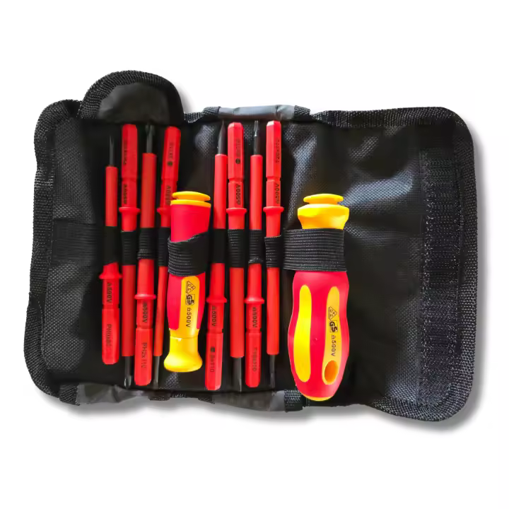 Set de Destornilladores Electricista Aislados 500V – Juego de 10 Piezas con estuche de almacenamiento - 1