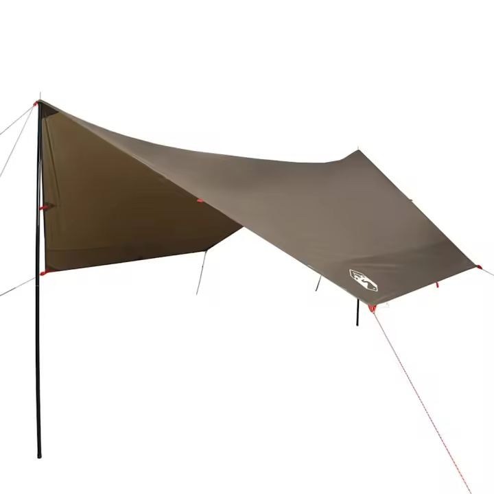 vidaXL Lona de camping impermeable marrón 438x376x212 cm - 1