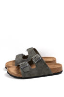 Sandalias de hombre con doble hebilla en polipiel y suela de corcho Chanclas planas cómodas plantilla acolchada Paloma Wang - details 5