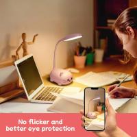 Mini Lámpara de Escritorio LED para Niños Luz Nocturna de Gato Lindo Luz de Mesa de Cuello de Cisne Plegable Luz de Lectura - details 1