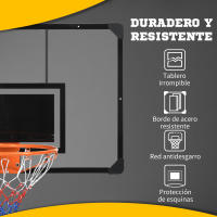 SPORTNOW Canasta de Baloncesto con Red Aro de Baloncesto de Pared con Tablero y Marco de Acero para Uso en Interiores y Exteriores 113x61x73 cm Negro - details 4
