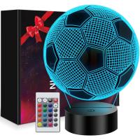 Regalo de fútbol para niños Luz nocturna de ilusión de fútbol 3D para niños 16 colores Regalo para niños 7 8 9 10 11 12 13 14 años Lámpara de fútbol Decoración de habitación para niños guardería - details 0