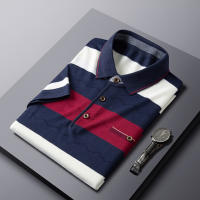 Camisa Polo Casual Para Hombres De Hilo Tejido Manga Corta Color Sólido Moda Top Transpirable Para Verano - details 4