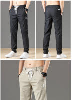 Pantalones Casuales Para Hombre De Algodón Y Spandex Con Cintura Elástica Y Cordón Estilo Clásico Y Moda Para Primavera Otoño Trousers Gris Cargo Ajustables De 28-38 - details 10