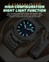 Reloj De Pulsera Masculino BINBOND 1885 Acero Inoxidable Resistente Al Agua Luminoso Calendario Moda Reloj De Cuarzo - details 6