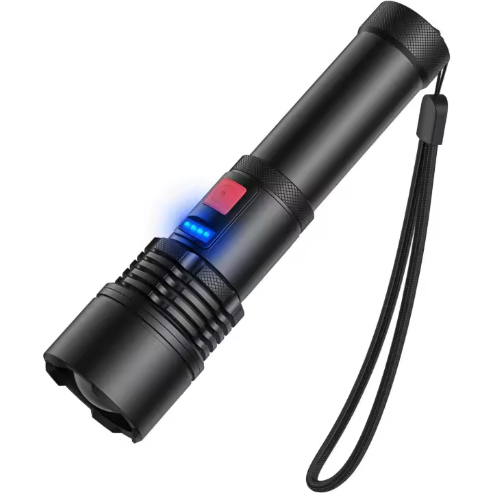 Linterna LED recargable USB 3000 lúmenes, linterna con zoom, linterna LED ultra potente linterna táctica, linterna impermeable al aire libre para acampar - 1