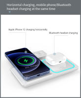 Estación de carga Apple/Android, cargador inalámbrico 3 en 1 para iPhone 16/15/14/13/12/11/Pro Max, base de carga para Apple Watch 10/9/8/7/6/5/4/3/2, cargador inalámbrico para AirPods 4~2 - Blanco - details 4
