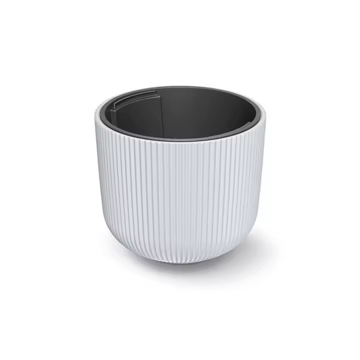 Prosperplast Macetero Blanco con Depósito de Agua - Colección MILLY - 1