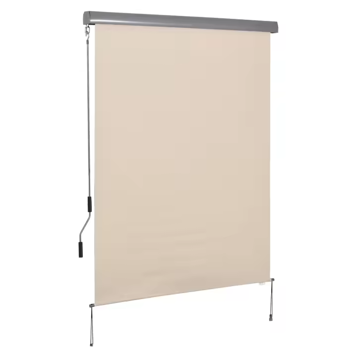 Toldo para Balcón Manivela vertical 140x200cm CortaViento Estores enrollables de poliéster y Aluminio para Terrazas y Jardines - 1