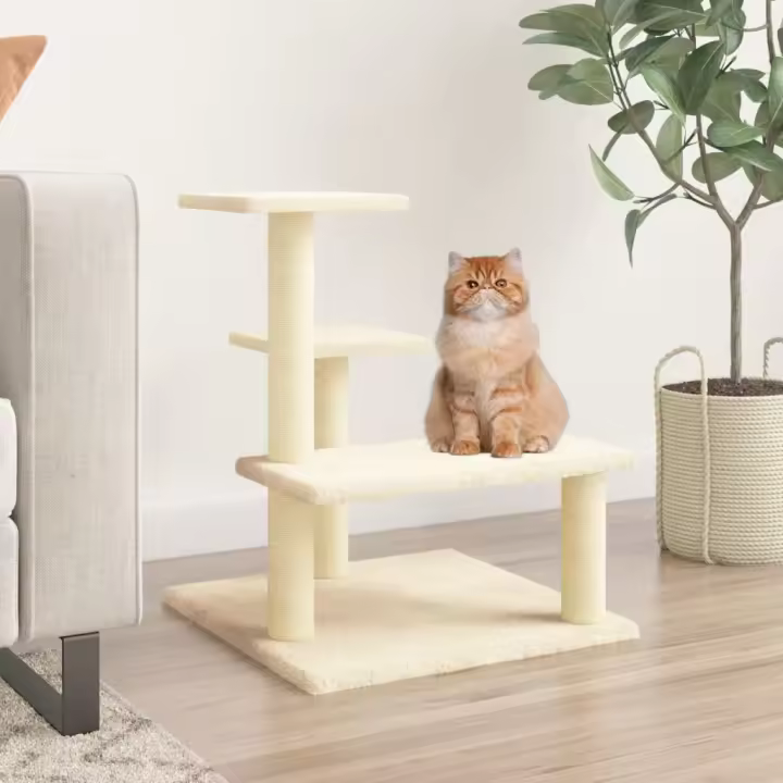 vidaXL Rascador para Gatos con Postes de Sisal Árbol Torre de Escalada Color Crema,  Gris claro,  Gris oscuro y mas - 1