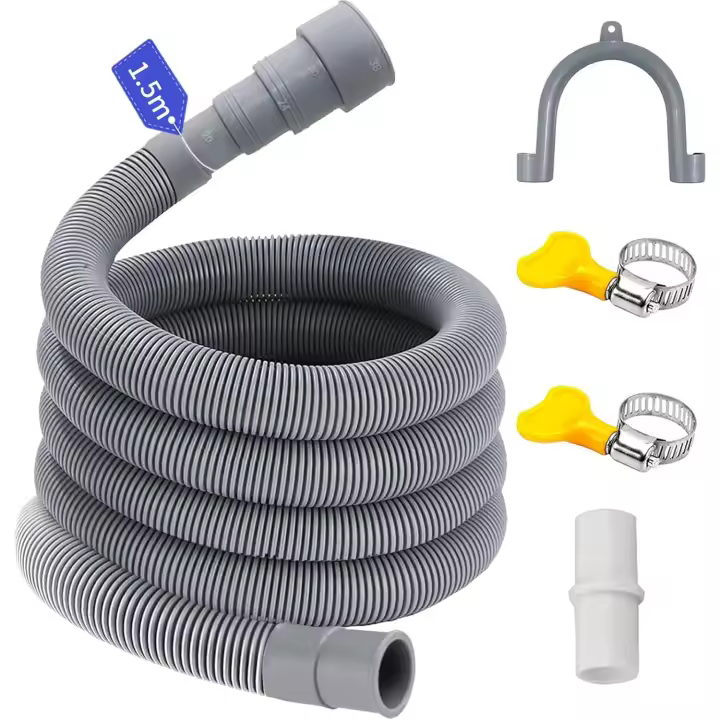 Manguera para Lavadora, Se Adapta a 4 Tamaños de Conexión, Extensión de Manguera para Lavavajillas, Manguera para Lavavajillas para Lavadoras, Lavavajillas y Secadoras (1,5 M) - 1