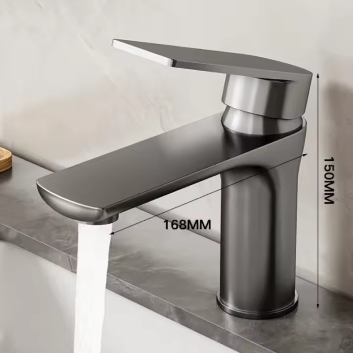 Grifo De Cocina En Acero Inoxidable Para Lavabo Y Baño Con Agua Caliente Y Fría Mezclador De Baño Armario Basin - 1