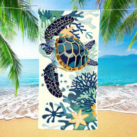 Toalla de playa de secado rápido que absorbe el agua, toalla de baño, bolsa de playa con cordón impreso integrado, mochila de playa portátil - details 10