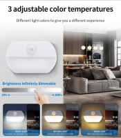 Lámpara LED De Sensor De Movimiento Recargable USB Con 3 Colores De Luz Magnética Para Decoración De Pared De Dormitorio Pasillo Armario Escalera - details 4