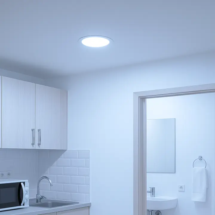 Jandei - Downlight LED Panel Extraplano Redondo para Empotrar en Techo. Iluminación 6W. Luces de Bajo Consumo para Baño, Cocina, Salón, Pasillo, Techo - 1