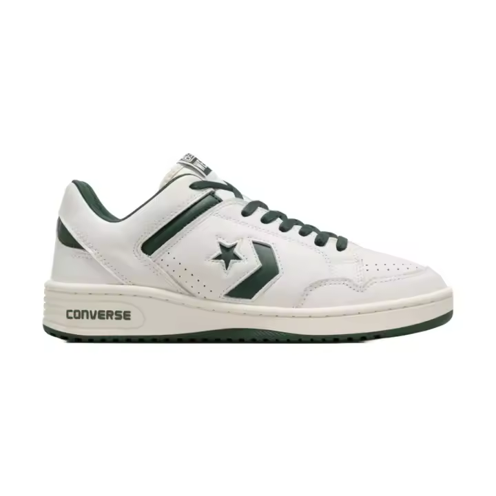 Zapatillas Blancas-Verde Converse Weapon Leather Verde ambición Blanco vintage - 1
