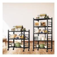 Estantería para Almacenaje, Repisa Modular Multiuso, Estante con Ruedas, Estantería de Pie Plegable, Salón con 4 Baldas de Almacenamiento - details 6
