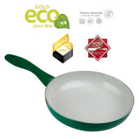 Lifestyle Sarten aluminio antiadherente ceramico | Gold eco green, respeto con el medioambiente | Antiadherente cerámico | Válida para inducción y todo tipo de fuegos | Libre de PFOA y PTFE | Mango tacto silicona - details 0