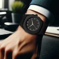 Reloj De Cuarzo De Lujo AAA Para Hombres Estilo Clásico Anime Línea Negra Blanca De Alta Calidad Resistente Al Agua Y Al Choque Reloj De Moda Para Hombres - details 5