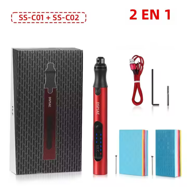DSPIAE ES-P Sander Pen De Terciopelo Discos De Arena Pre-Cortados Abrazaderas Abrasivas Para Uso Con Pluma Eléctrica Portátil 4.2V 10W Herramienta Manual Para Carpintería - 1