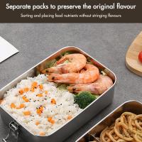 Stainless Steel Lunch Box, 850ML Bento Box with Lock Clip, Leak-Proof Portable Food Storage Container for Salad Sandwich - details 2