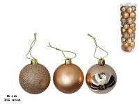Gerimport Bola Decorativa de 6 cm en Set de 36 Piezas Color Oro Estilo Motley - details 0