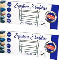 MAXELLPOWER Juego de 2 zapateros de 3 baldas, Organizador Zapatos, Zapatero metalico 3 baldas, estanteria Zapatos, Zapatero Entrada recibidor 62x23x51cm Cada Zapatero - details 5