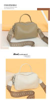 Bolso De Hombro Para Mujer De Cuero Genuino Estilo Casual Con Correa Ancha Y Comodidad Gran Capacidad Color Blanco Negro Caqui Azul - details 23