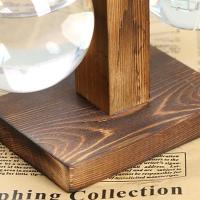 Terrario De Plantas Hidroponicas Vintage Jarrón De Flor Transparente Con Marco De Madera Vaso De Cristal Para Decoración De Hogar Y Bonsái En Mesas - details 4
