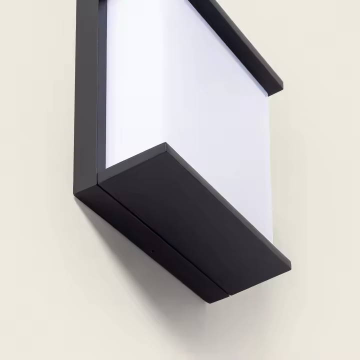 Ledkia Aplique de Pared Exterior LED 18W Iluminación Cuadrado Negro Rimen Negro - 1