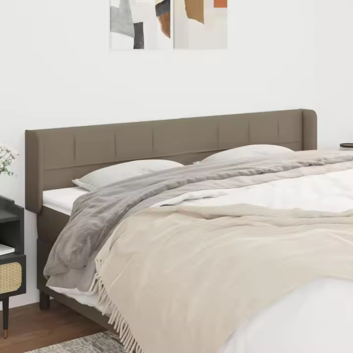vidaXL Cabecero de tela gris taupe 203x16x78/88 cm - 1