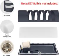 Exterior/Interior de la pared Sconce, impermeable IP65 antracita Luz de pared, Luz de pared para Jardines pasillo Terraza, Bombilla no incluida - details 2