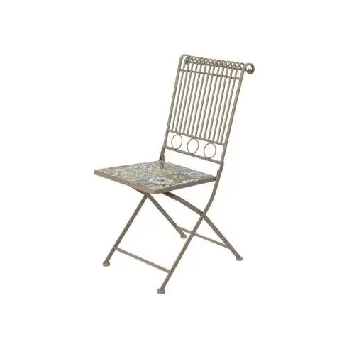 Silla Metálica Mosaico Color Marron 45x38x90cm Modelo Bistro para Exterior EDM - 1