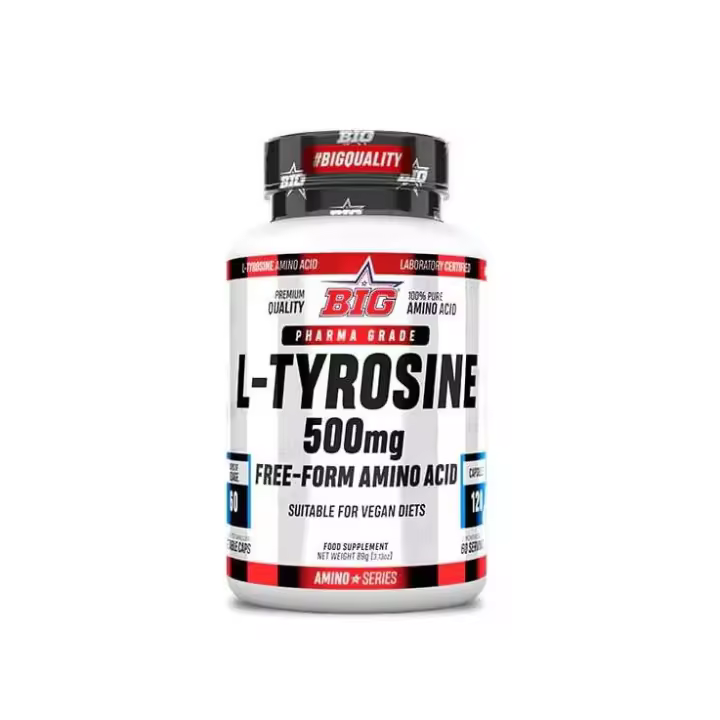 BIG L-Tyrosine 500mg 60 caps - L- Tirosina de Big - Si buscas mejorar tu estado de ánimo, tu metabolismo o tu resistencia en los entrenamientos, este suplemento puede ser una excelente adición a tu rutina diaria. ¡No esperes más y pruébalo! - 1
