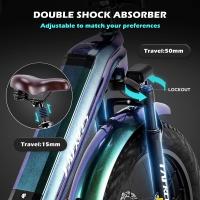 Bicicleta eléctrica Fafrees F20 Master, neumático de aire de 20*4.0 pulgadas, transmisión trasera de 500W, velocidad máxima de 25 km/h, batería Samsung de 48V 22.5Ah, rango de 140-160km, frenos de disco hidráulicos, marco de fibra de carbono - Aurora Grey - details 4