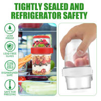 2Pcs Tazas De Desayuno Para Avena Cereal Yogur Ensalada Contenedor Jars Salsa Tupper Bento Almuerzo Caja De Comida Ecológico Resistente Al Desbordamiento - details 4