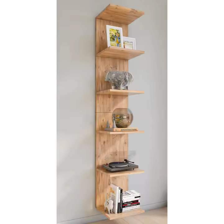 Estantería de pared de madera Estantería colgante Estantería librería Estantería de pared Tablero decorativo Lazas Estantería de pared de madera Estantería colgante Estantería librería Estantería de pared Tablero decorativo Lazas - 1