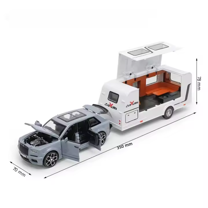 Modelo De Coche De Camping Rolls Royce Cullinan 1/32 En Aleación De Metal Con Luz Y Sonido Vehículo Off-road Para Niños Regalos - 1