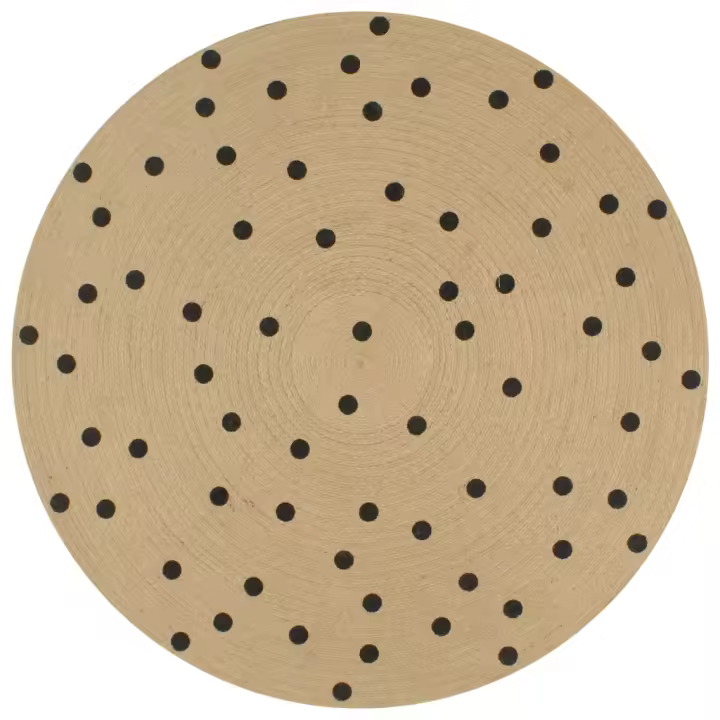 vidaXL Alfombra de yute tejida a mano de yute estampado lunares 150 cm - 1