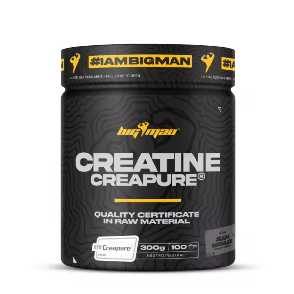 Big Man Creatine Creapure - 300 g Suplemento de Polvo de Creatina Monohidrato Pura para Fuerza, Energía y Recuperación - 1