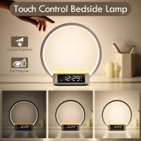 Lámpara de noche de 10 W, luz nocturna para dormitorio con despertador, lámpara táctil con cargador inalámbrico, luz de despertador, lámpara de noche regulable de 3 niveles, regalo de cumpleaños para ella, regalo para mamá, hija, novia - details 2
